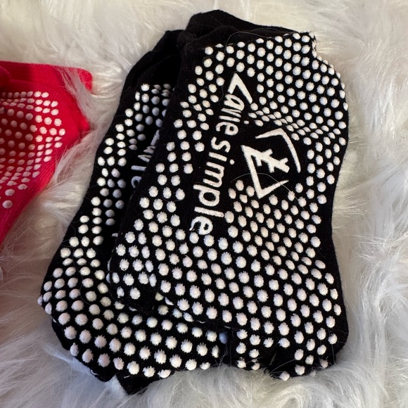 Yoga toeless set Women's Non-Slip Grip Socks - Purple, Pink, Black - Picture 4 of 5